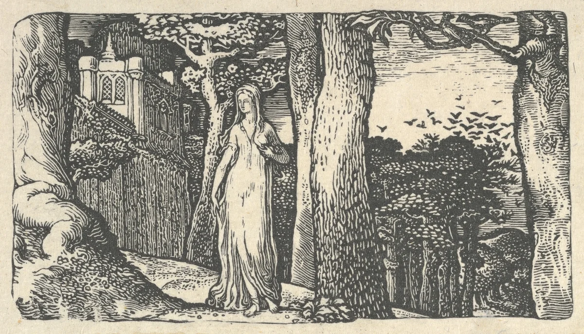 Lady with the Rooks by Edward Calvert, print, 1829