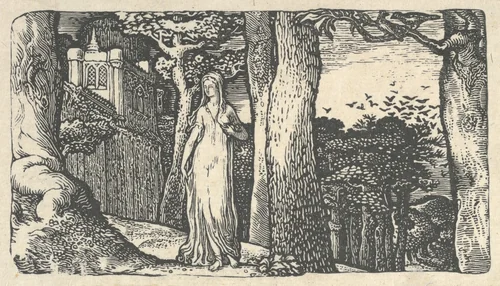 Lady with the Rooks by Edward Calvert, print, 1829