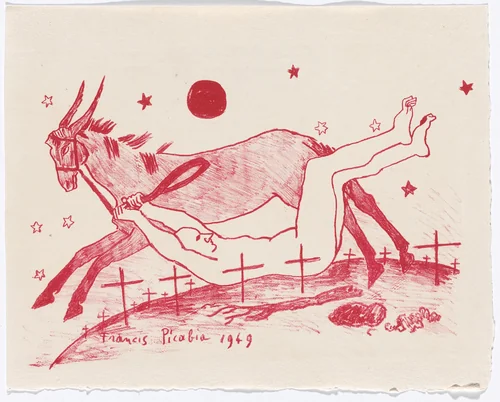 Duplicate of plate 2 from Janela do caos (Window of Chaos) by Francis Picabia, illustrated book, 1949