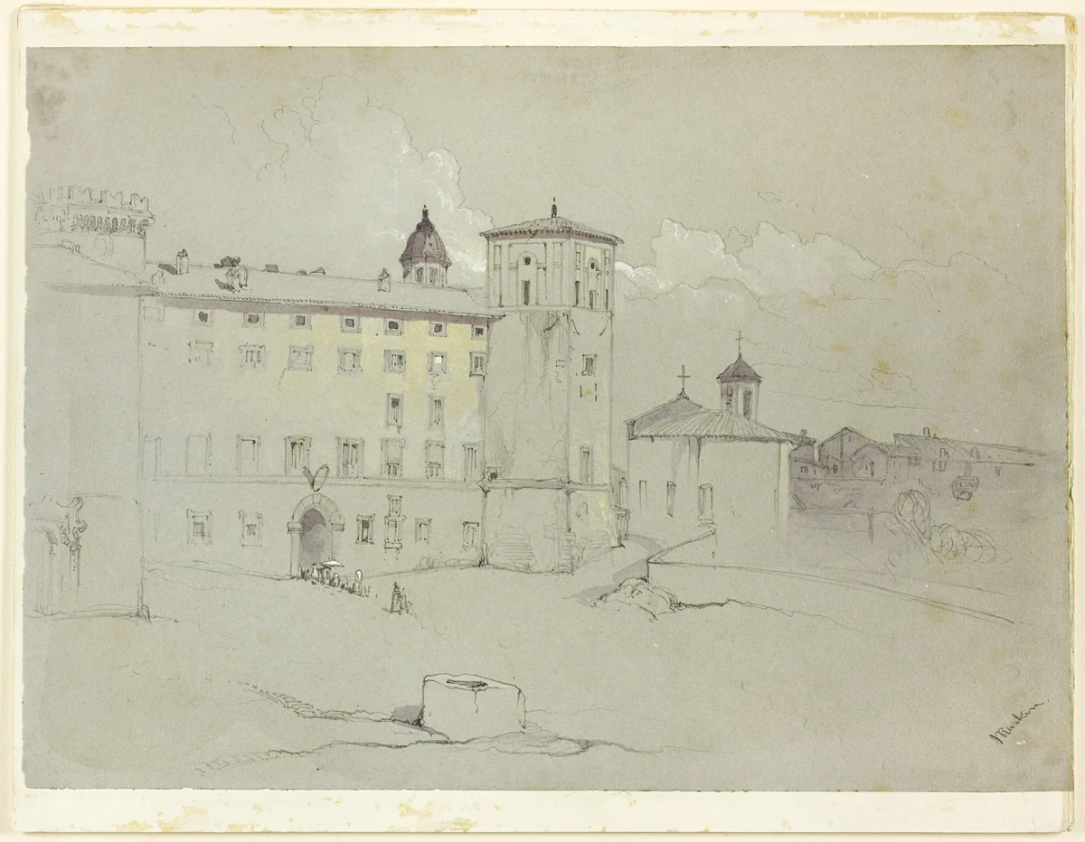 Viterbo by John Ruskin, drawing, 1840-1849
