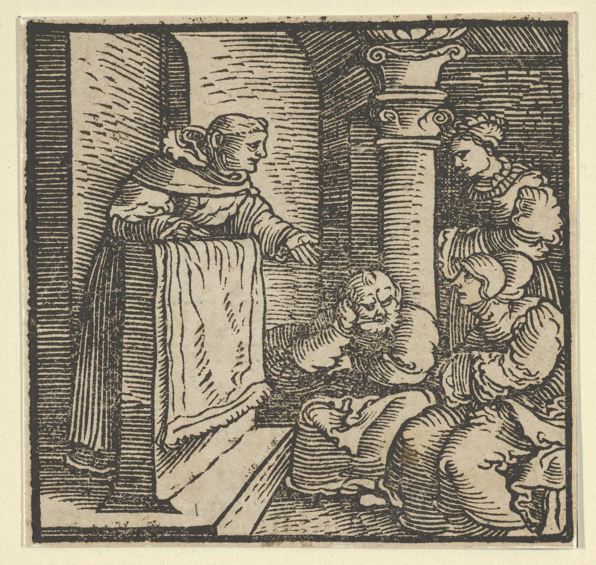 Brother Cipolla in the Parish of Certaldo, from The Decameron by Hans Schäufelein, print, 1534
