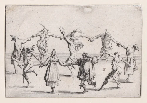 La Ronde (The Round Dance), from "Les Caprices" Series A, The Florence Set by Jacques Callot, print, 1617