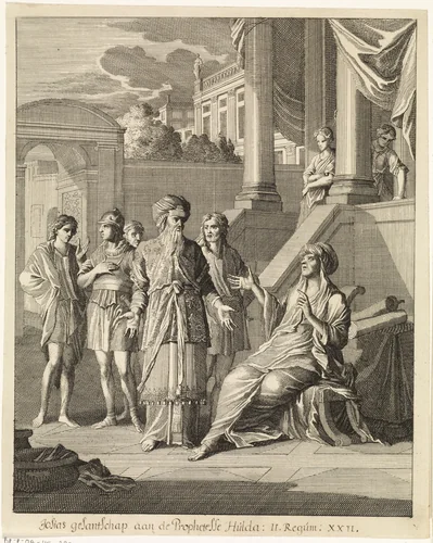 Chilkia leest de wetten voor aan koning Josia by Caspar Luyken, print, 1708