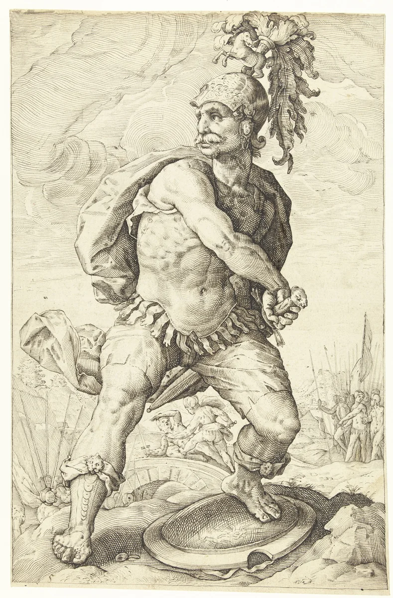 Titus Manlius Torquatus by Lucas van Haelwech, drawing, 1602