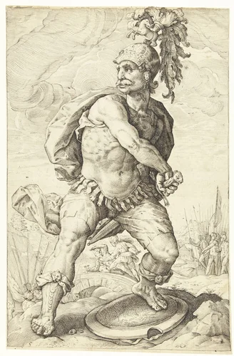 Titus Manlius Torquatus by Lucas van Haelwech, drawing, 1602