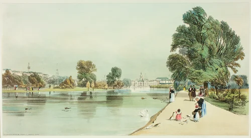 The Horseguards from St. James's Park, plate fourteen from Original Views of London as It Is by Thomas Shotter Boys, print, 1842