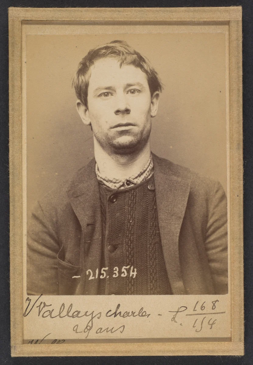 Wallays. Charles. 29 ans, né à Lille. Tailleur d'habits. Anarchiste. 9/3/94. by Alphonse Bertillon, photograph, 1894