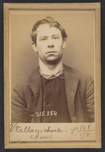 Wallays. Charles. 29 ans, né à Lille. Tailleur d'habits. Anarchiste. 9/3/94. by Alphonse Bertillon, photograph, 1894