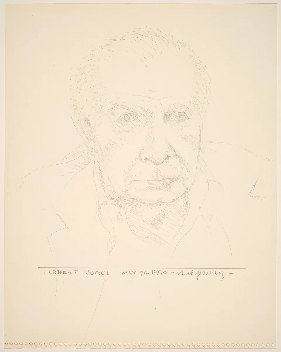 Herbert Vogel by Neil Jenney, drawing, 1999