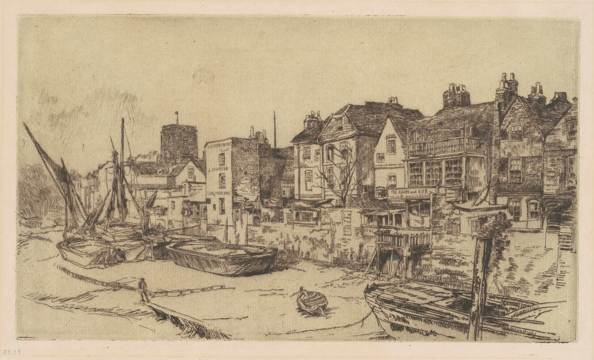 The 'Adam and Eve', Old Chelsea by James McNeill Whistler, print, 1878