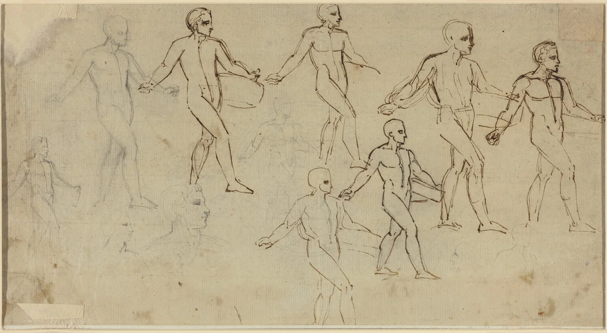 Studies of a Sower (Illustration for Thomson's _Seasons_) by Thomas Stothard, drawing, 1786-1796