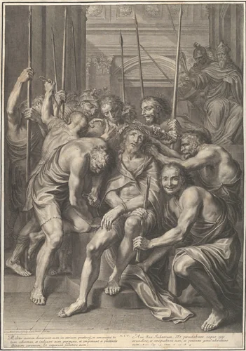 Christ Crowned with Thornes, from The Passion of Christ, plate 14 by Grégoire Huret, print, 1664