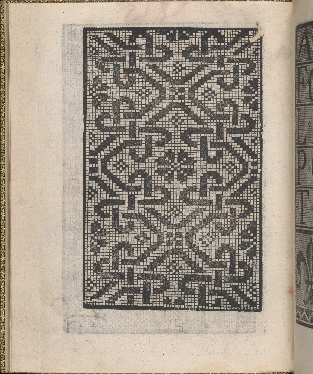 Ornamento delle belle & virtuose donne, page 17 (verso) by Matteo Pagano, book, 1554