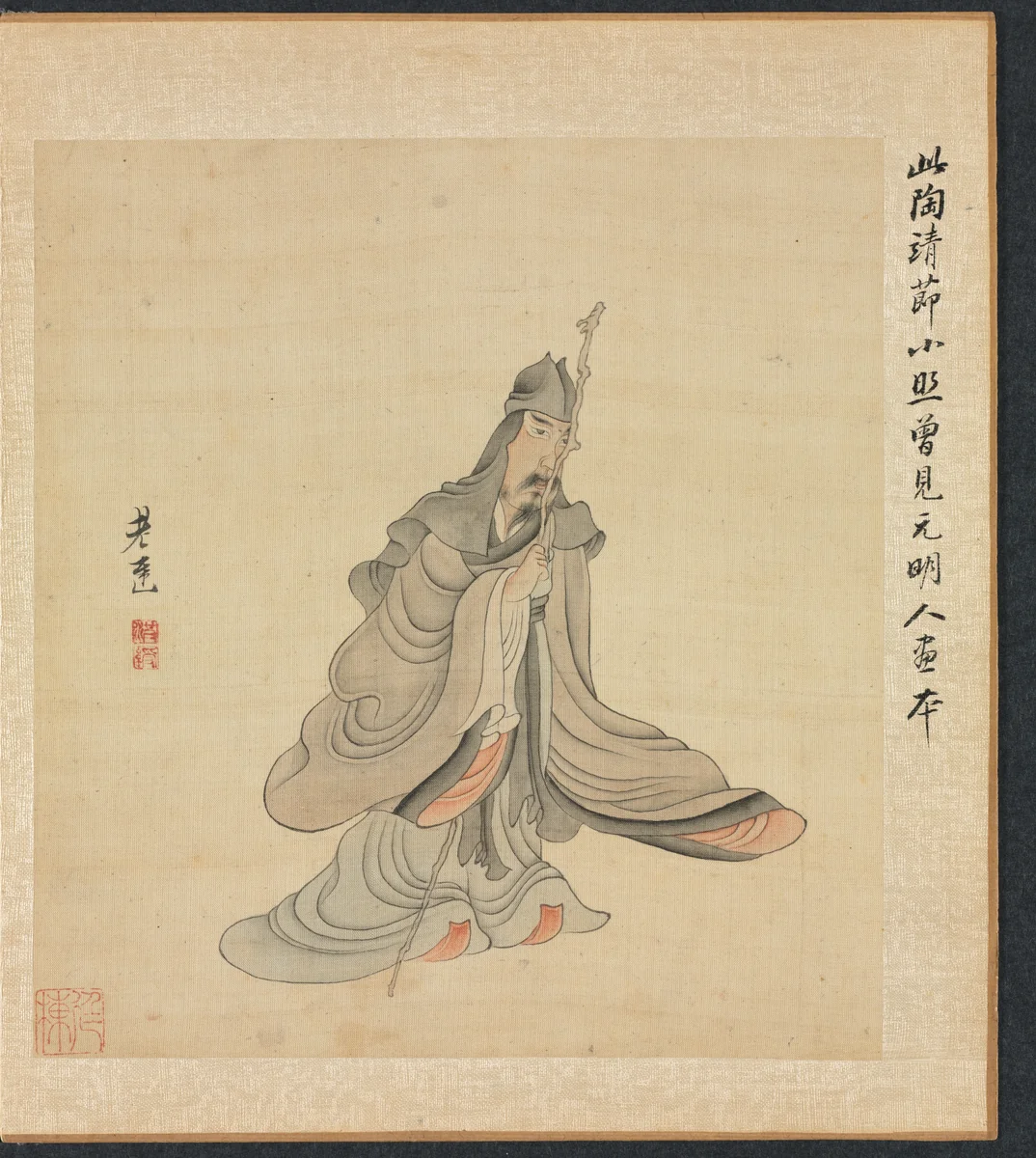 Paintings after Ancient Masters: Portrait of Tao Yuanming by Chen Hongshou, painting, 1598-1652