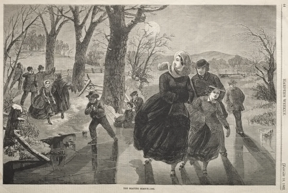 The Skating Season - 1862 by Winslow Homer, print, 1862