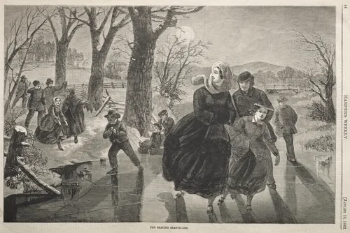 The Skating Season - 1862 by Winslow Homer, print, 1862