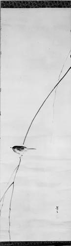 Nightingale on Willow Branch by Matsumura Keibun (松村景文), painting, 1779-1843