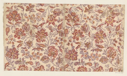 Blad met ranken met bloemen by anonymous, other, 1700-1800
