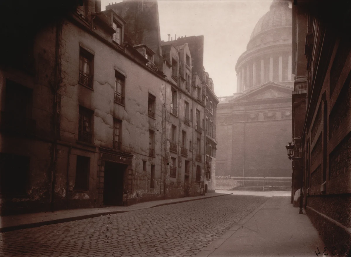 Coin de la rue Valette et Panthéon by Eugène Atget, photograph, 1925
