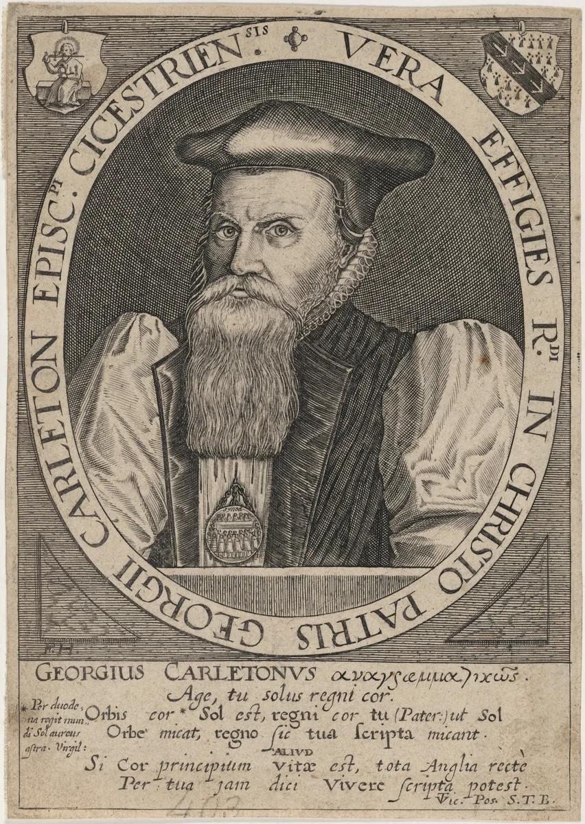 George Carleton, Bishop of Cheschester by Frederik van Hulsen, print, 1580-1660