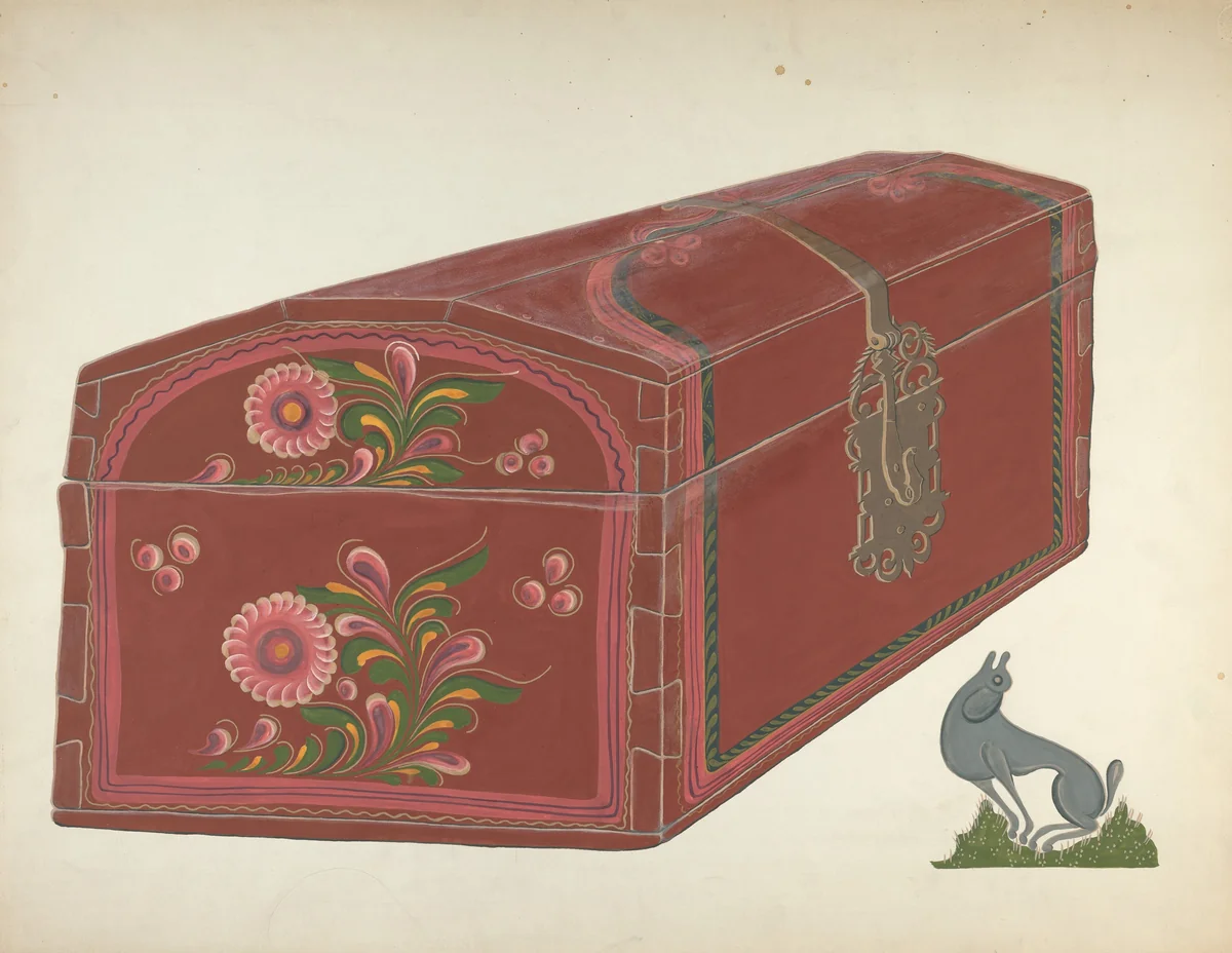 Painted Chest by Chester Faris, index of american design, 1935-1942