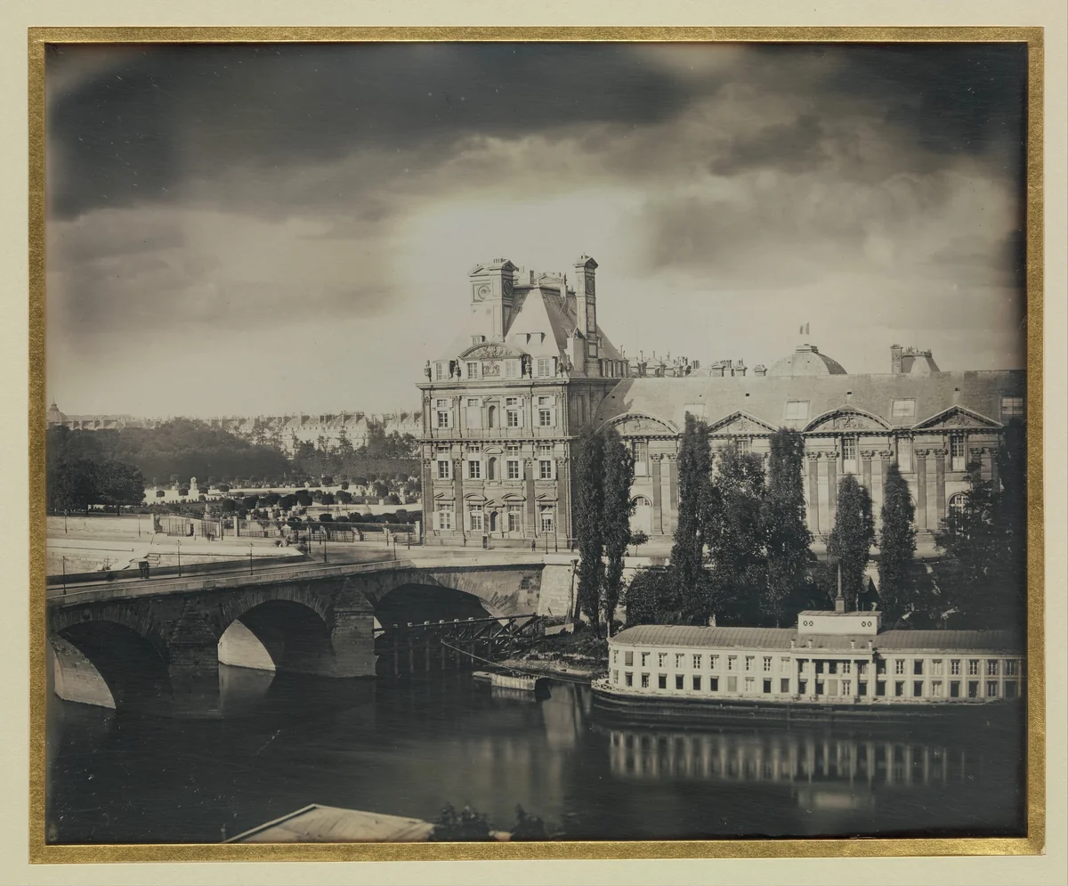 [The Pavillon de Flore and the Tuileries Gardens] by Marie-Charles-Isidore Choiselat, photograph, 1849