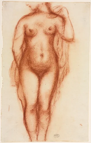 Nude Woman Standing by Aristide Maillol, drawing, 1885-1926