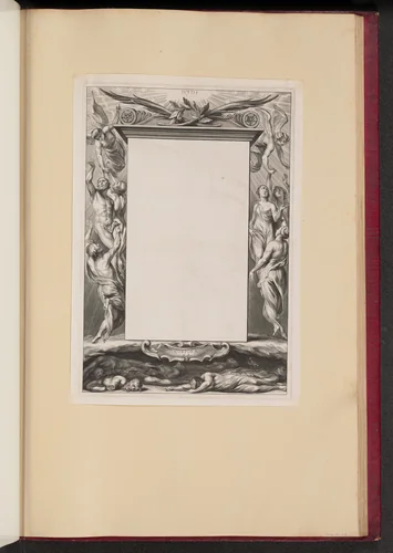 Border Illustration with Heaven and Hell "Corpora S.S." by Netherlandish 17th Century, print, 1613-1646