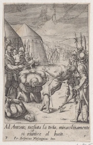 The Decapitation, from Scelta d'Alcuni Miracoli e Grazie della Santissima Nunziata di Firenze (Selection of Some Miracles and Graces that Occurred in the Church of the Annunziata in Florence) by Jacques Callot, print, 1611-1619