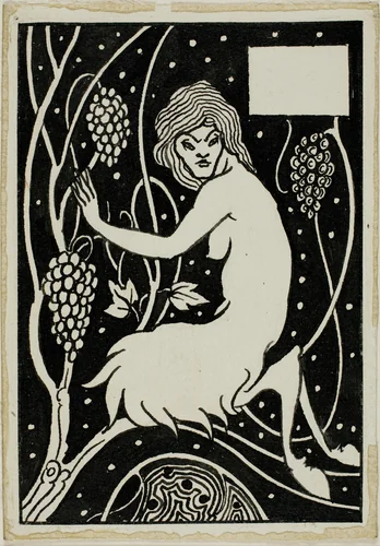 Decorative Study: Satyr by Aubrey Vincent Beardsley, drawing, 1892-1898