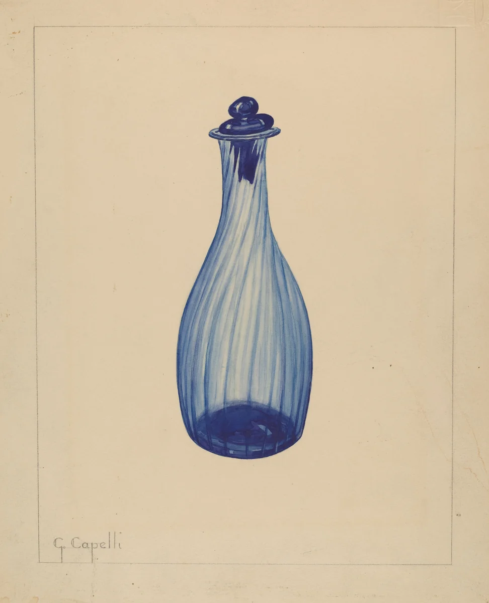Toilet Water Bottle by Giacinto Capelli, index of american design, 1937