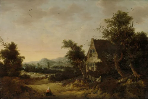 Hilly Landscape with Peasant Cottage by Cornelis van Zwieten, painting, 1653
