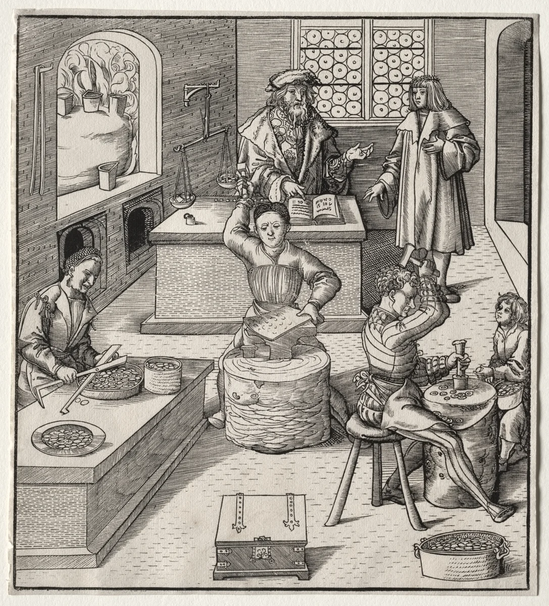 Young Maximilian in the Mint by Leonhard Beck, print