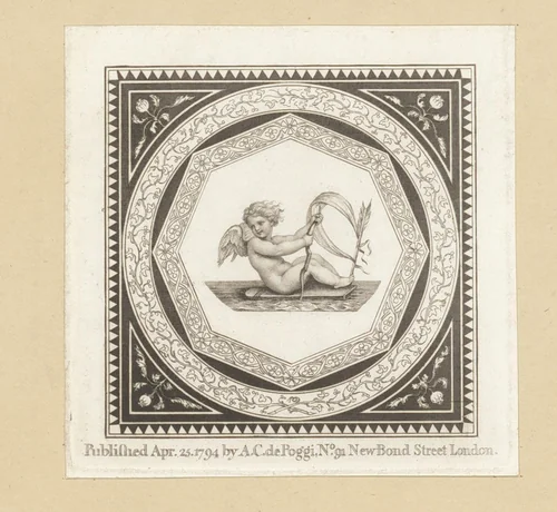 Putto op een vlot met zeil by anonymous, print, 1794