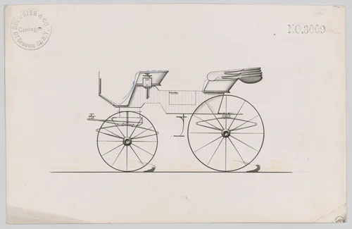 Design for 2 seat Phaeton, no. 3009a by Brewster & Co., drawing, 1874