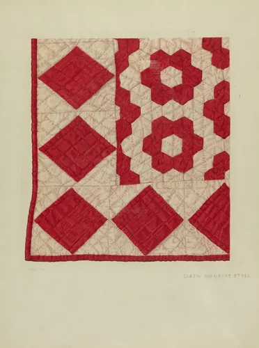 Patchwork Quilt by Elgin Moncure Styll, index of american design, 1935-1942