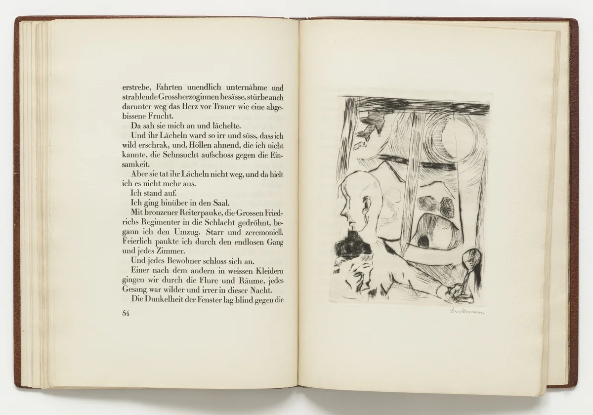 Plate (facing page 54) from Die Fürstin (The Duchess) by Max Beckmann, illustrated book, 1918