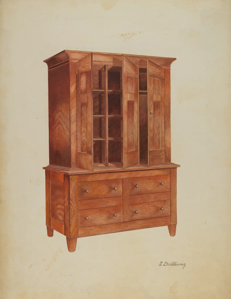 Shaker Cabinet by Edward D. Williams, index of american design, 1941