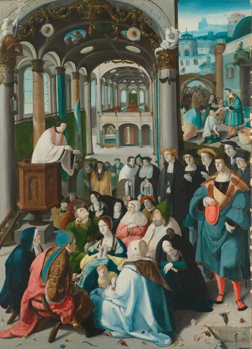 The Calling of Saint Anthony by Aertgen Claesz van Leyden, painting, 1530