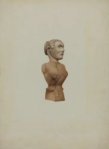 Carved Bust: Doll by Robert Pohle, index of american design, 1939