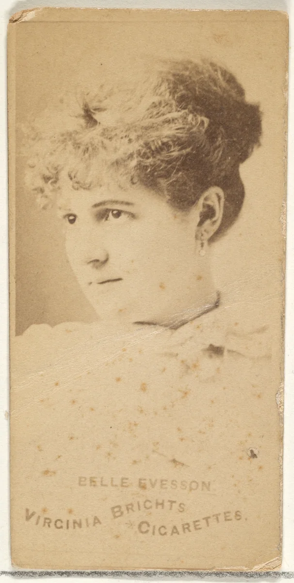 Belle Evesson, from the Actors and Actresses series (N45, Type 1) for Virginia Brights Cigarettes by Allen & Ginter, photograph, 1885-1891