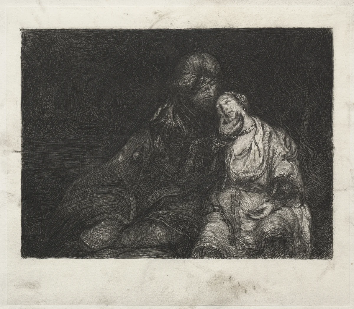 Two Figures by Rembrandt van Rijn, print, 1800-1900