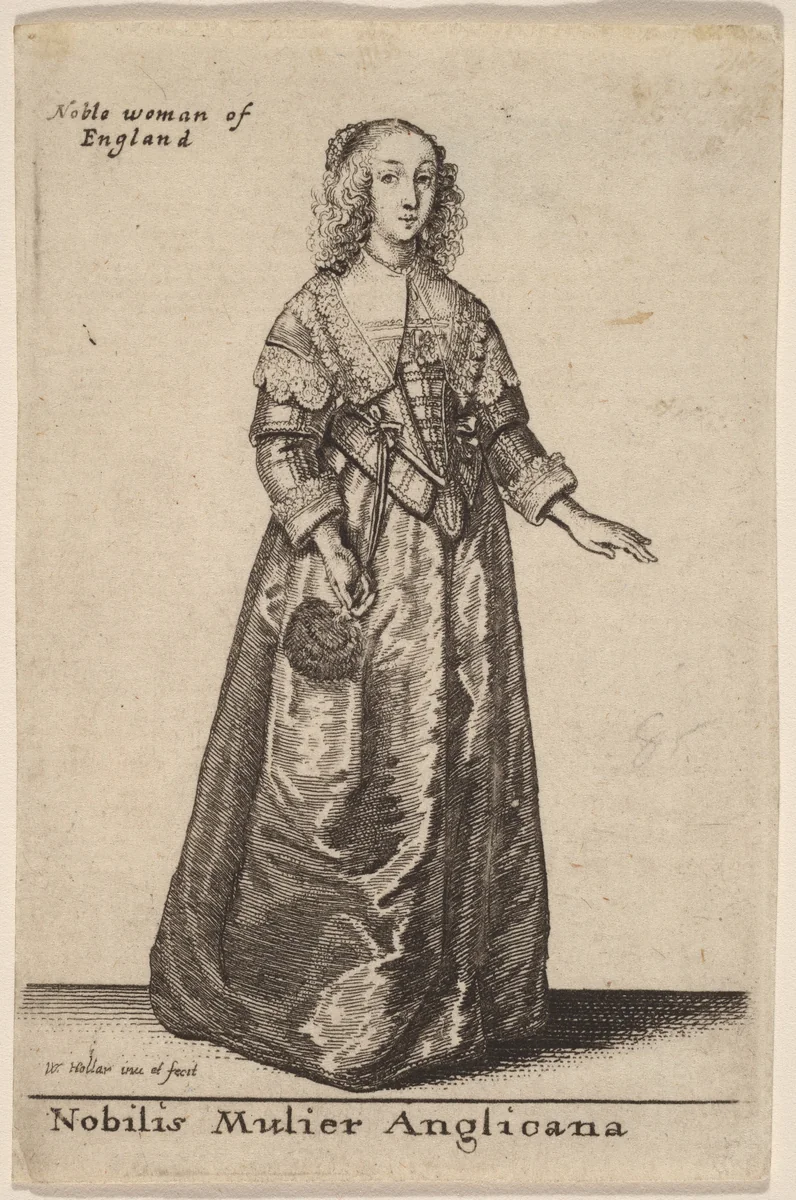 Nobilis Mulier Anglicana by Wenceslaus Hollar, print, 1643