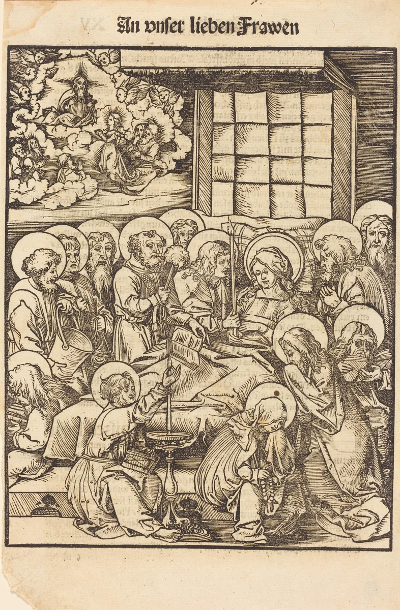 Death of the Virgin by Hans Wechtlin, print, 1480-1526