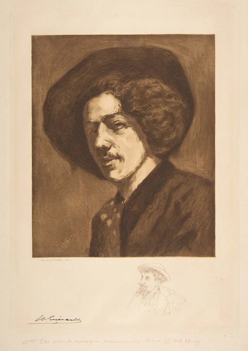 Whistler's "Portrait of Himself" by Henri Charles Guérard, print, 1888