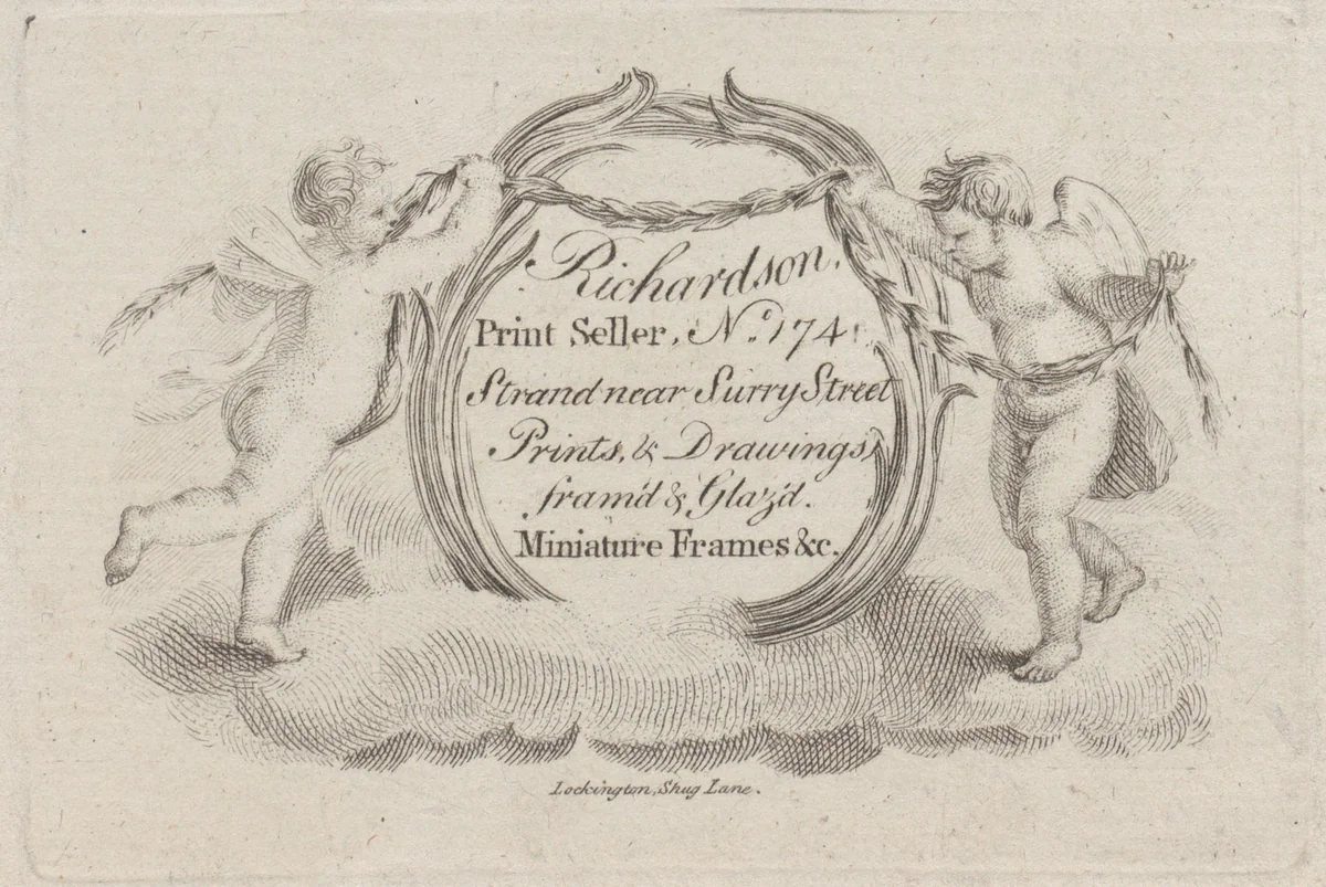 Trade Card for William Richardson, Print Seller by anonymous, print, 1700-1800