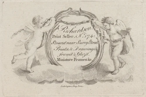 Trade Card for William Richardson, Print Seller by anonymous, print, 1700-1800