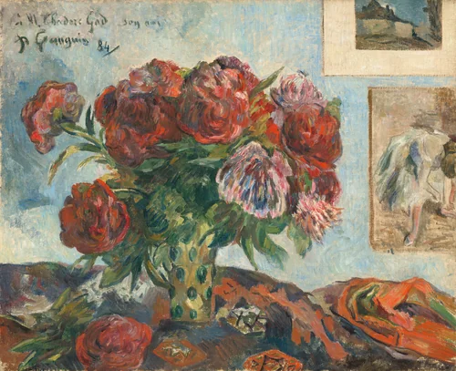 Still Life with Peonies by Paul Gauguin, painting, 1884