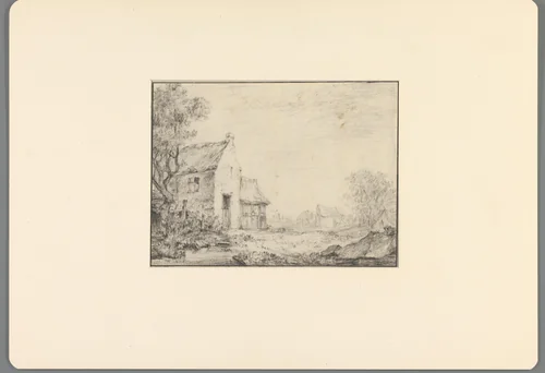 Hoeve aan een sloot by Jacob van der Smissen, drawing, 1745-1813