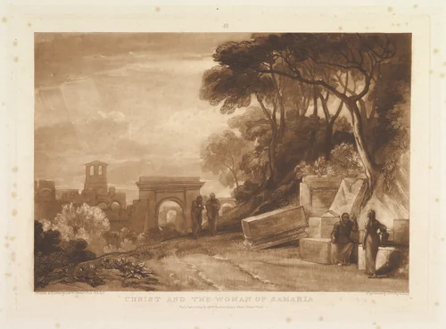 Christ and the Woman of Samaria, part XIV, plate 71 from "Liber Studiorum" by Joseph Turner, print, 1819